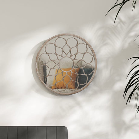 Vidaxx miroir rond 60x3 cm fer couleur sable