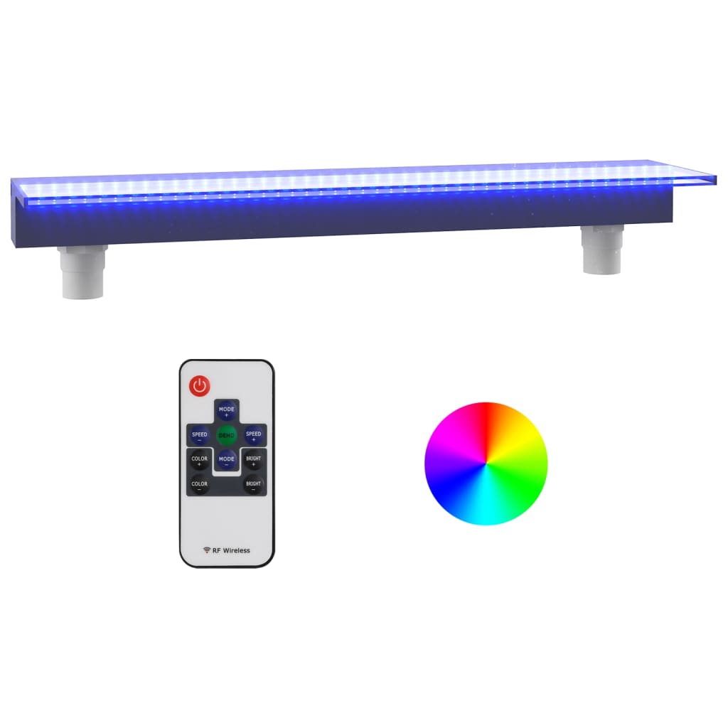 Vidaxl vandfald overladtet med RGB LED'er 90 cm akryl