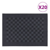 Vidaxl Cuisine Cloths 20 ST 50x70 cm Coton noir et gris