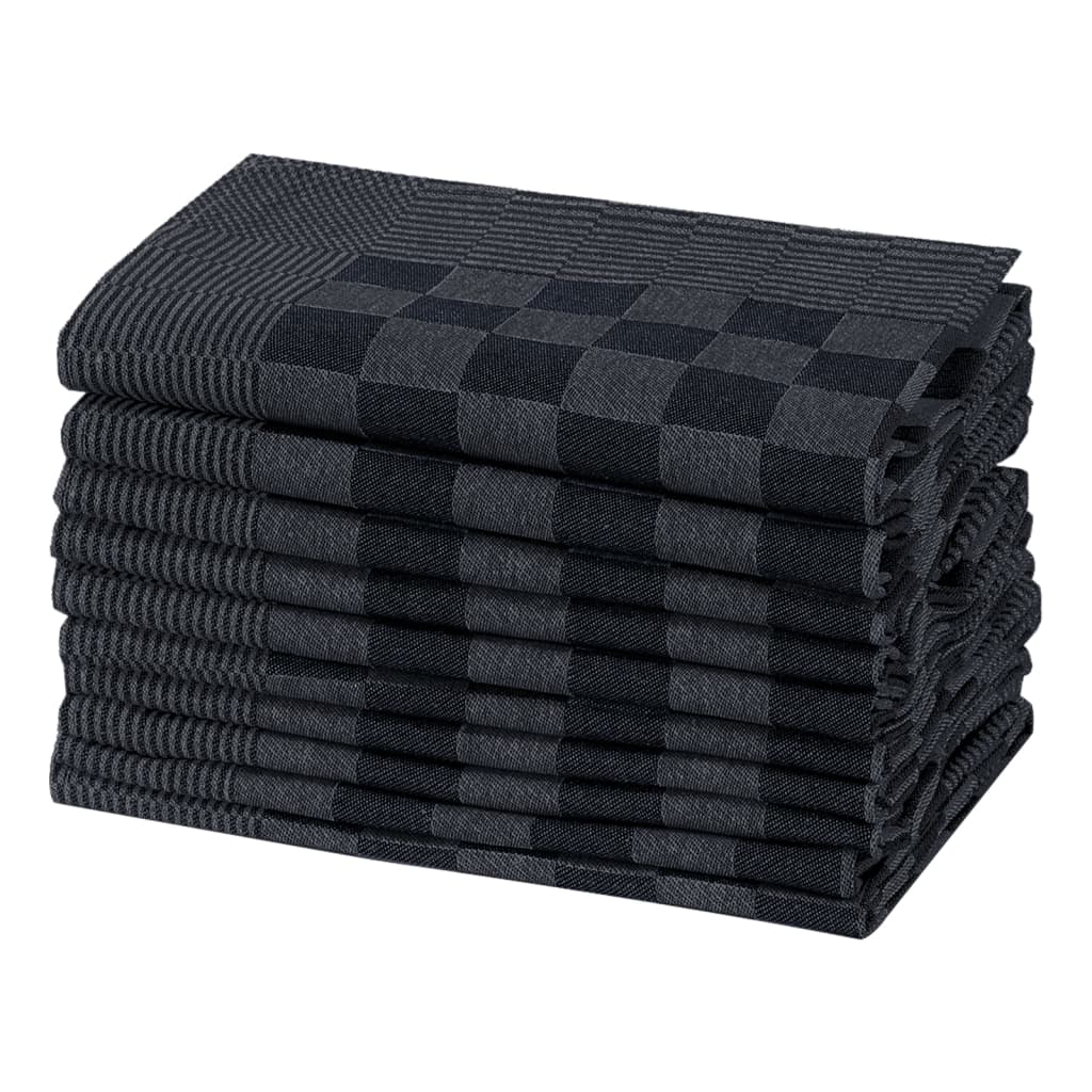 Vidaxl Cuisine Cloths 20 ST 50x70 cm Coton noir et gris