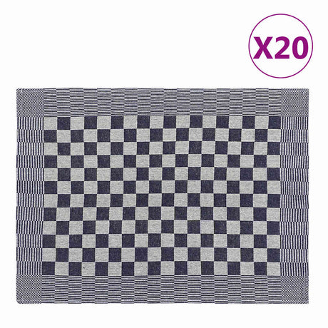 Vidaxl Cuisine Cloths 20 ST 50x70 cm Coton bleu et blanc