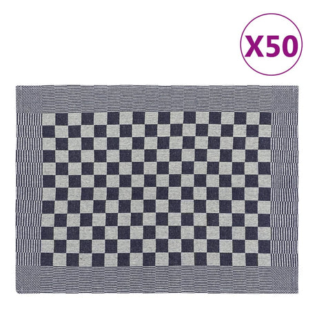 Vidaxl Cuisine Cloths 50 St 50x70 cm Coton bleu et blanc