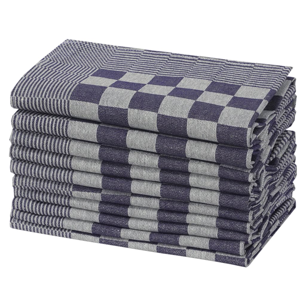 Vidaxl Cuisine Cloths 50 St 50x70 cm Coton bleu et blanc