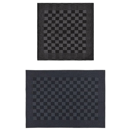Vidaxl 10 pièces de cuisine en tissu coton noir et gris