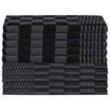 Vidaxl 10 pièces de cuisine en tissu coton noir et gris