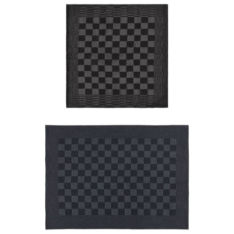Vidaxl 20 pièces de cuisine en tissu coton noir et gris