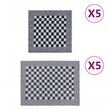 Vidaxl 10 pièces de cuisine en tissu coton bleu et blanc