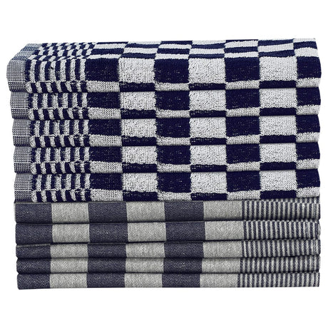 Vidaxl 10 pièces de cuisine en tissu coton bleu et blanc