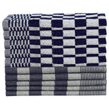 Vidaxl 50 pièces de cuisine en tissu coton bleu et blanc