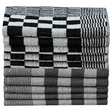 Vidaxl 10 parties de cuisine en tissu coton noir et blanc