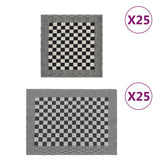 Vidaxl 50 pièces de cuisine en tissu coton noir et blanc
