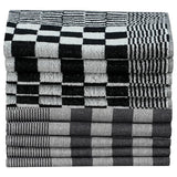 Vidaxl 50 pièces de cuisine en tissu coton noir et blanc