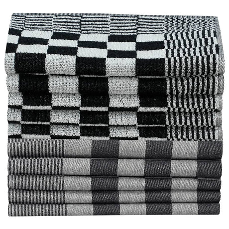 Vidaxl 50 pièces de cuisine en tissu coton noir et blanc