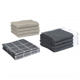 Vidaxl 12 pièces de cuisine en tissu coton gris