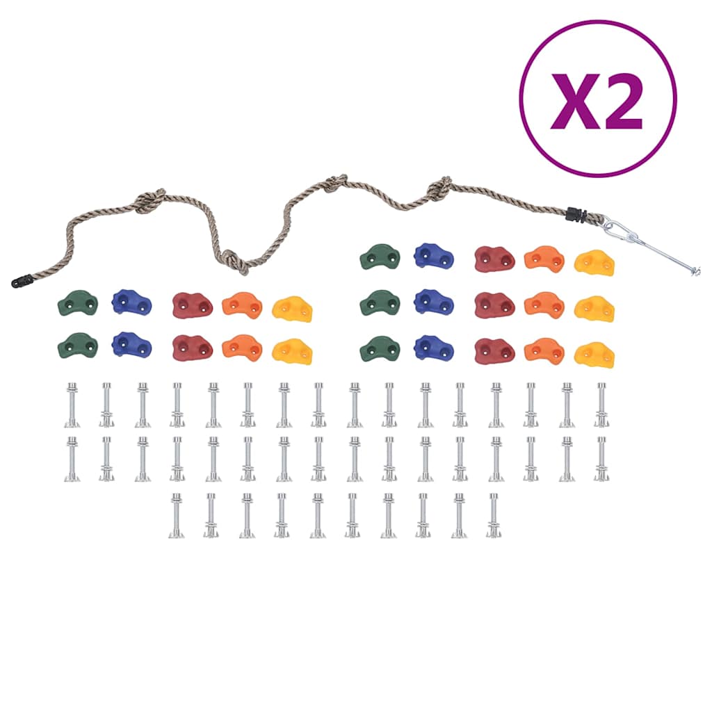 Vidaxl escalade des pierres 50 m avec corde multi-colorants