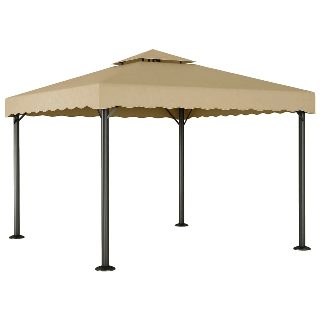 Vidaxl arbor 3x3 m aluminum and steel taupe