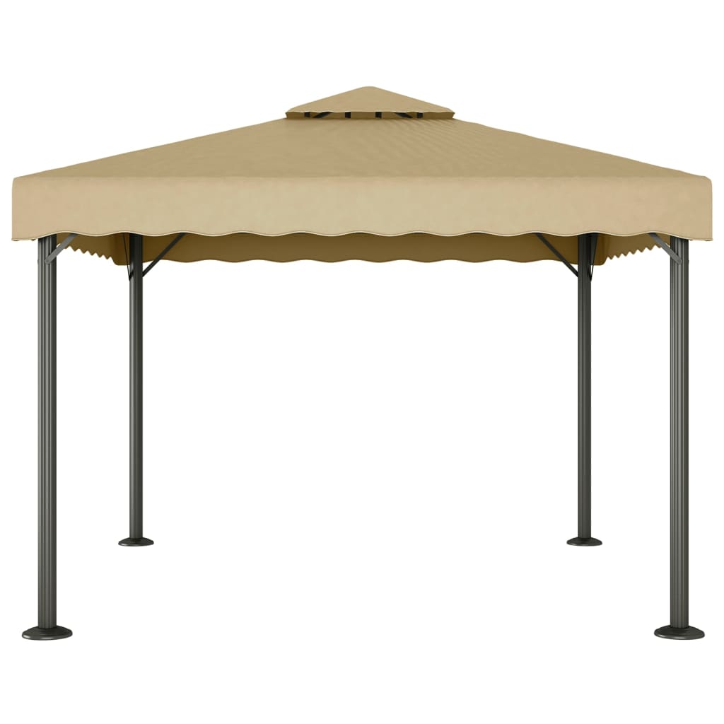 Vidaxl arbor 3x3 m aluminum and steel taupe