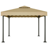 Vidaxl arbor 3x3 m aluminum and steel taupe