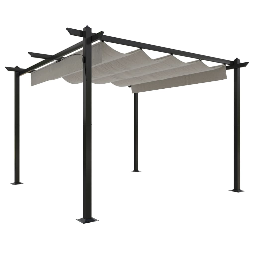 Vidaxl Garden Pracor avec toit extensible 3x3 M CRAME -COLORÉ