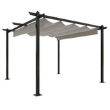 Vidaxl Garden Pracor avec toit extensible 3x3 M CRAME -COLORÉ