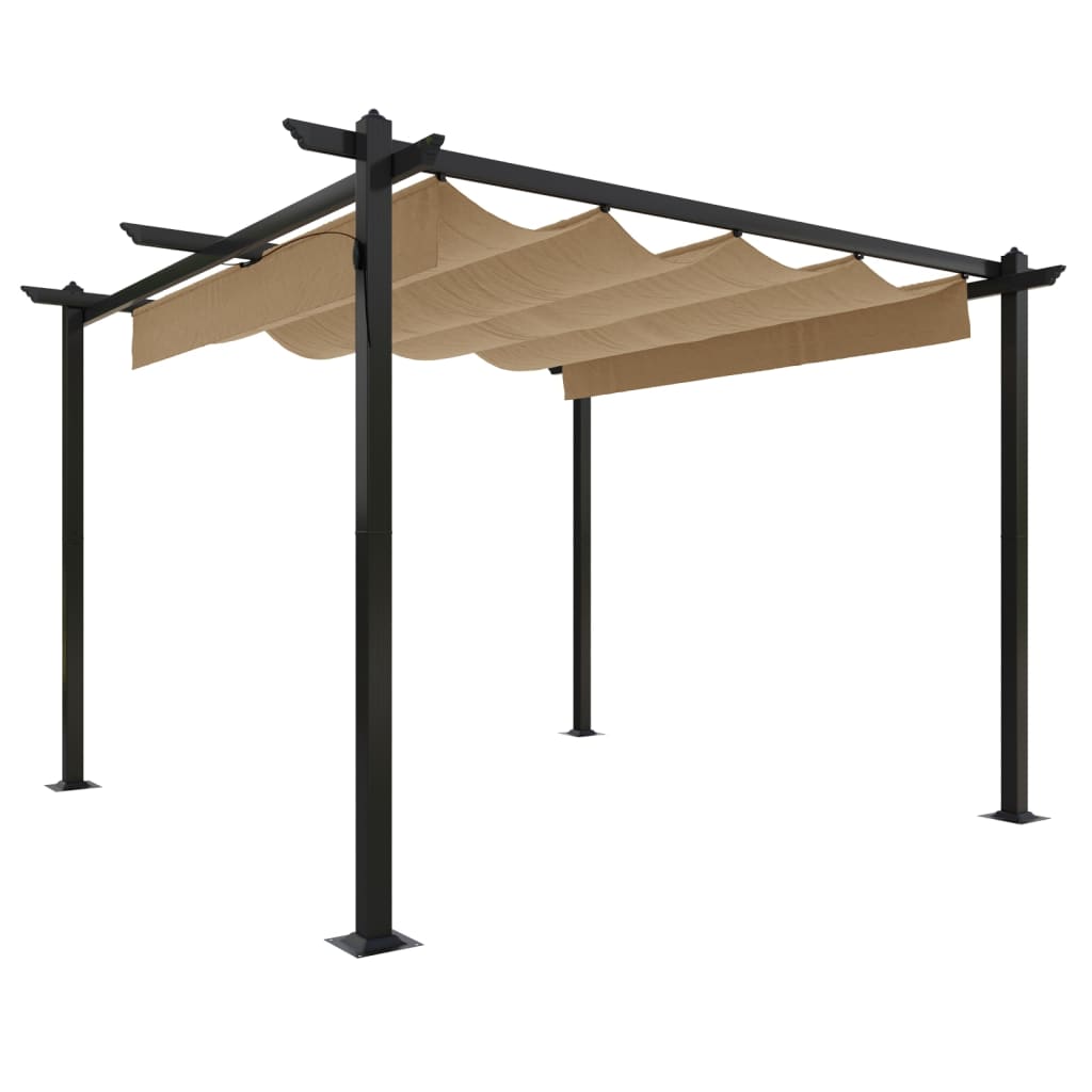 Vidaxl Garden Practice avec toit extensible 3x3 m taupe