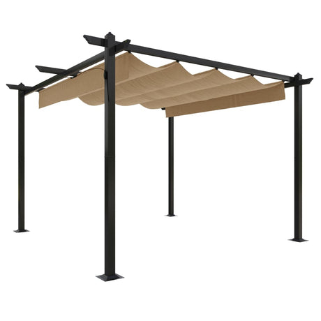 Vidaxl Garden Practice avec toit extensible 3x3 m taupe
