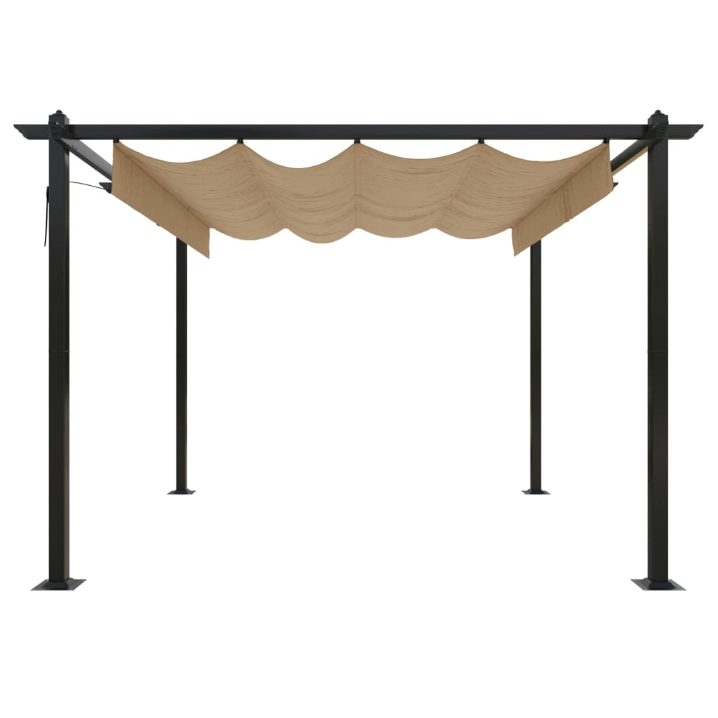 Vidaxl Garden Practice avec toit extensible 3x3 m taupe