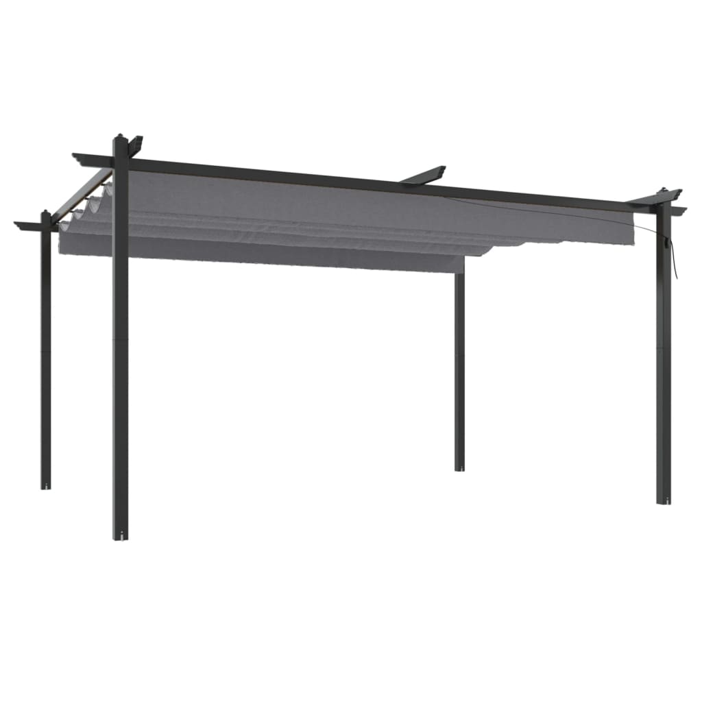 VidaXL Garden Practor with extendable roof 4x3 m anthracite -colored