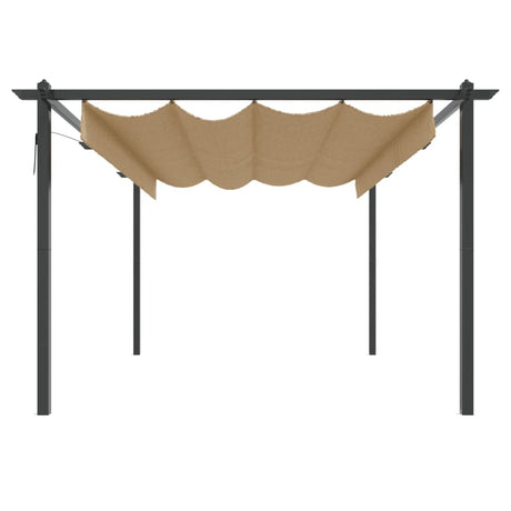 Vidaxl Garden Practice avec toit extensible 4x3 m taupe