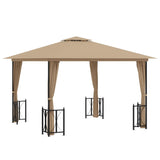 Vidaxl Arbor con pareti laterali e doppio tetto 3x3 m taupe