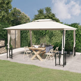 Arbor vidaxl avec parois latérales et toit double 3x4 m crème colorée