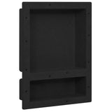 Vidaxl shower with 2 compartments 41x51x10 cm matte black