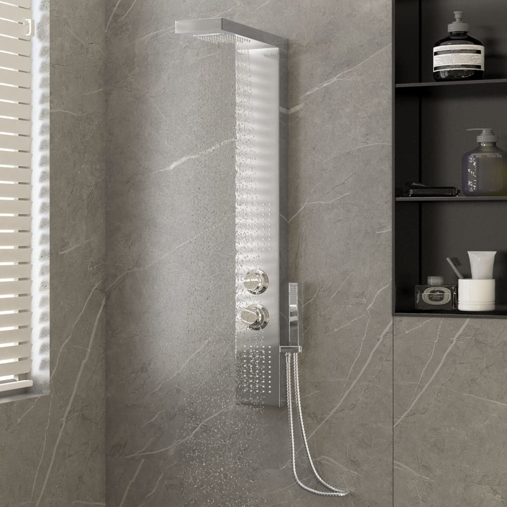 Système du panneau de douche Vidaxl Square en acier inoxydable