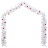 VidaXL guirlande de Noël décorée de boules de Noël 5 m blanc