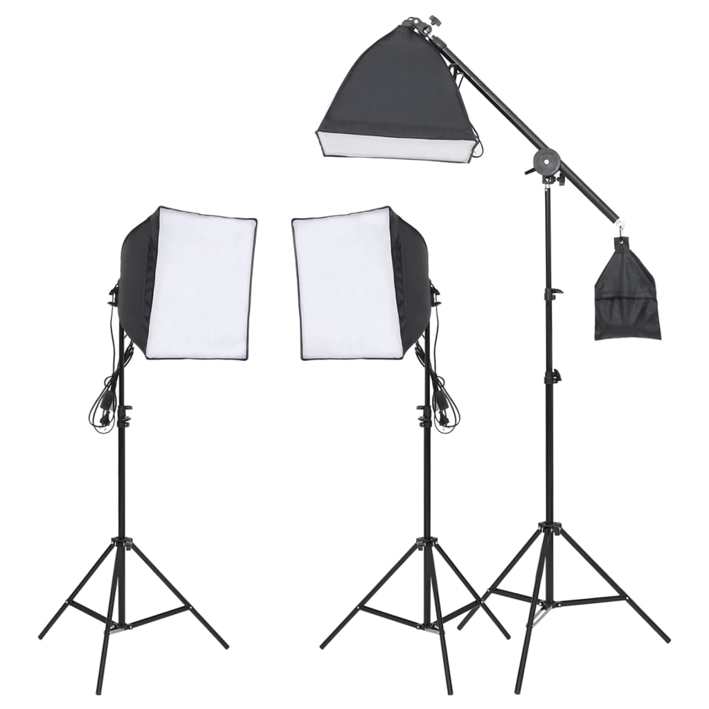 Vidaxl Photo Studio Set mat dem Luuchte Set, Hannergrond a Reflektor