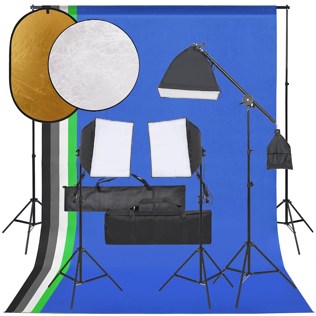 Ensemble de studio photo Vidaxl avec ensemble d'éclairage, arrière-plan et réflecteur