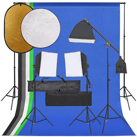 Ensemble de studio photo Vidaxl avec ensemble d'éclairage, arrière-plan et réflecteur