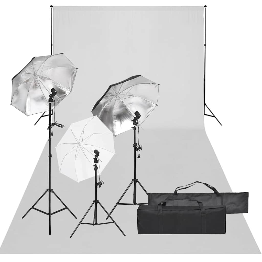 Ensemble de studio photo Vidaxxl avec kit d'éclairage et arrière-plan
