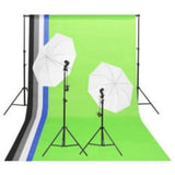 Kit de studio photo Vidaxxl avec kit d'éclairage, fond et réflecteur