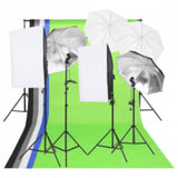 Vidaxl Photo Studio Set mat dem Luuchte Set, Hannergrond a Reflektor