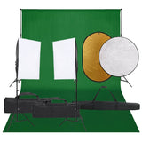 Vidaxl Photo Studio Set mat dem Luuchte Set, Hannergrond a Reflektor