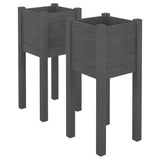 Jardinières vidaxl 2 pcs 31x31x70 cm en pin solide gris