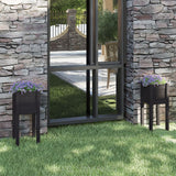 Jardinières vidaxl 2 pcs 31x31x70 cm en pin solide noir