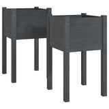 Vidaxl Plators 2 ST 40x40x70 cm Gray de pin solide