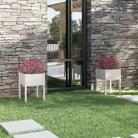Jardinières vidaxl 2 ST 50x50x70 cm en pin solide blanc