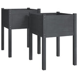 Jardinières vidaxl 2 ST 50x50x70 cm en pin solide gris