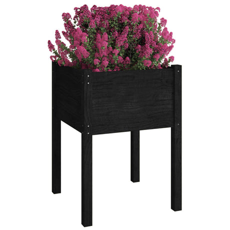 Jardinières vidaxl 2 ST 50x50x70 cm en pin solide noir