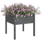 Boîte de planification Vidaxl 70x70x70 cm Gris de pin solide