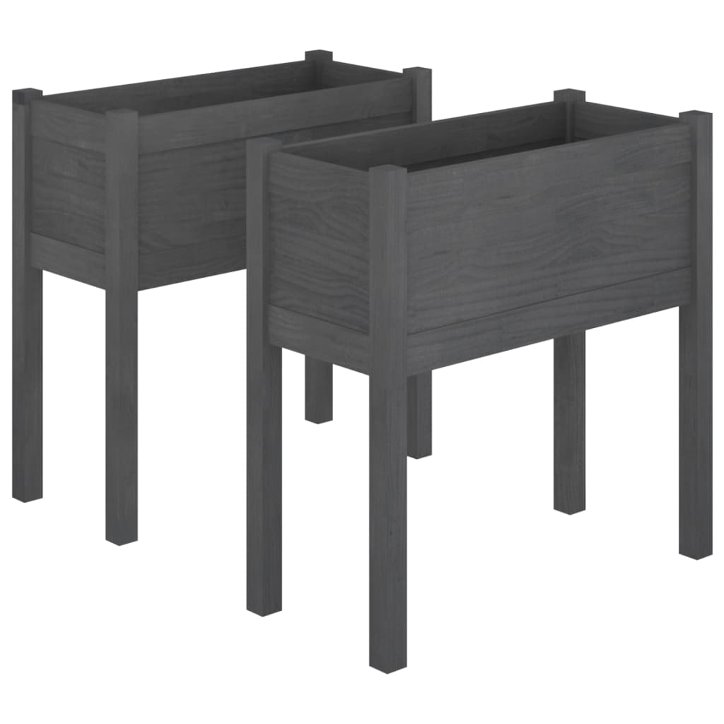 Vidaxl Planters 2 St 70x31x70 cm Solid furugrå