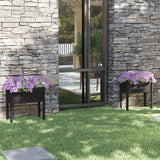 Jardinières vidaxl 2 st 70x31x70 cm en pin solide noir